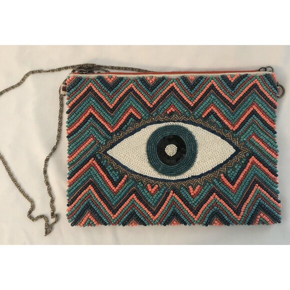 America & Beyond Beaded Clutch Shoulder Bag Purse NWOT - Picture 1 of 12